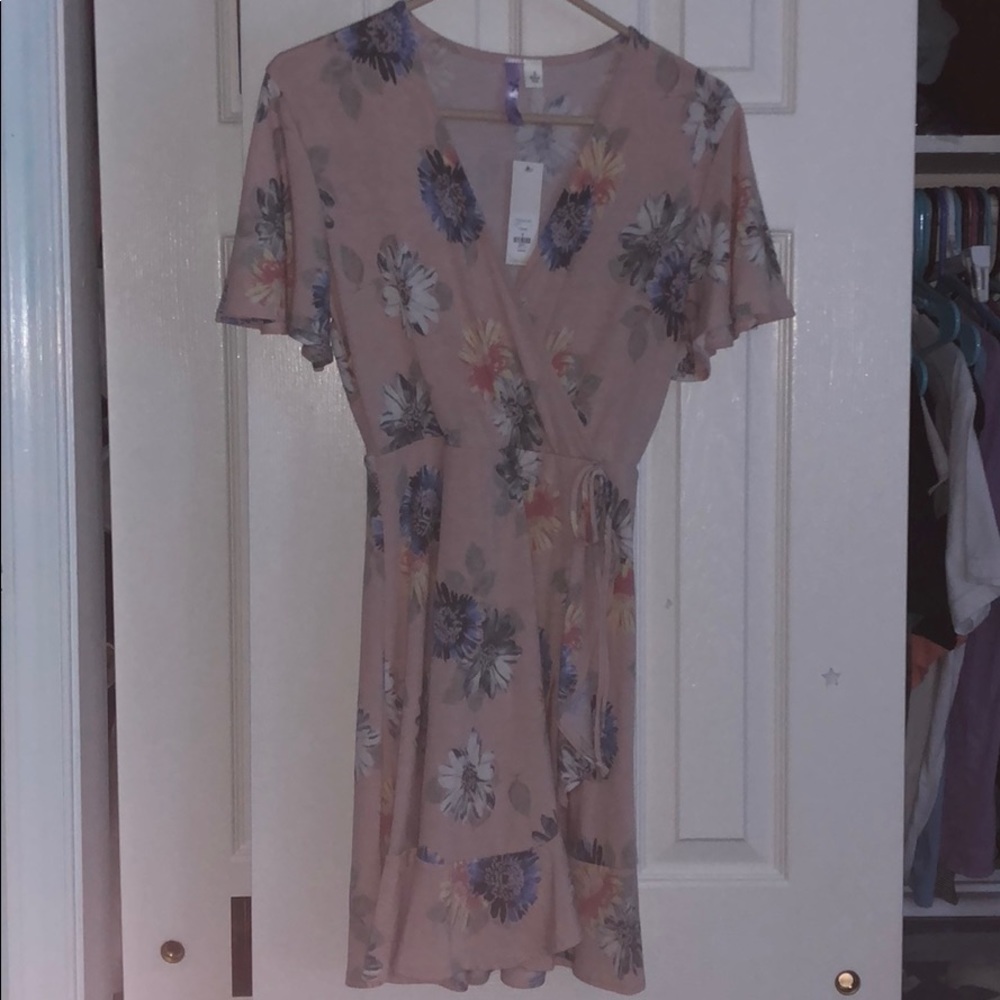 peachy floral dress